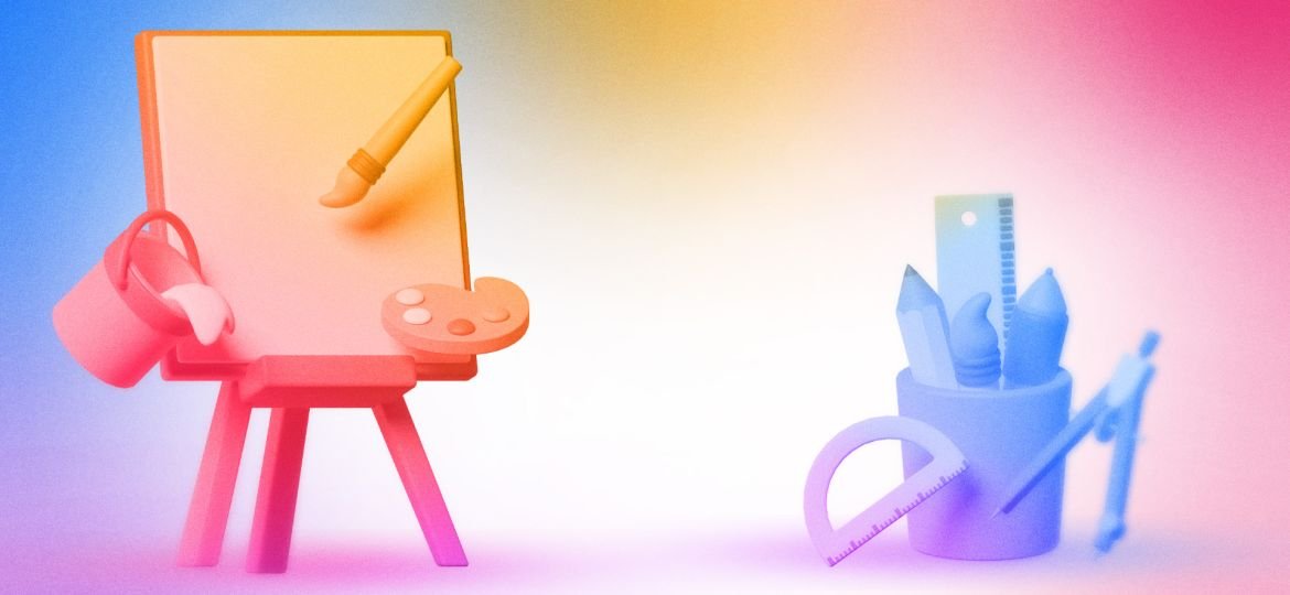 When a Refresh Isn’t Enough: Painting easel and paint brush with various stationary items.